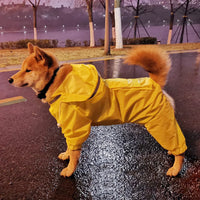 HKM-0699453 Reflective Hooded Raincoat for Dogs - Yellow, Pink, Camouflage, Green - Sizes 3XL to 7XL