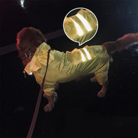 HKM-0699453 Reflective Hooded Raincoat for Dogs - Yellow, Pink, Camouflage, Green - Sizes 3XL to 7XL