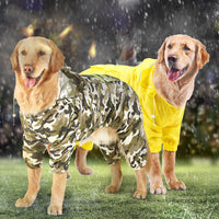 HKM-0699453 Reflective Hooded Raincoat for Dogs - Yellow, Pink, Camouflage, Green - Sizes 3XL to 7XL