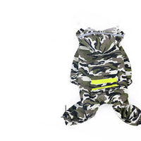 HKM-0699453 Reflective Hooded Raincoat for Dogs - Yellow, Pink, Camouflage, Green - Sizes 3XL to 7XL