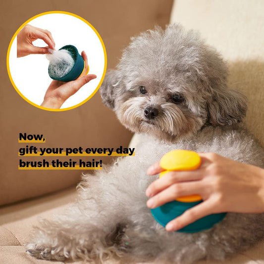 HKM-0700477 Double-Sided Combing Brush for Pets - Soft Silicone Hair Remover with Massage Effect