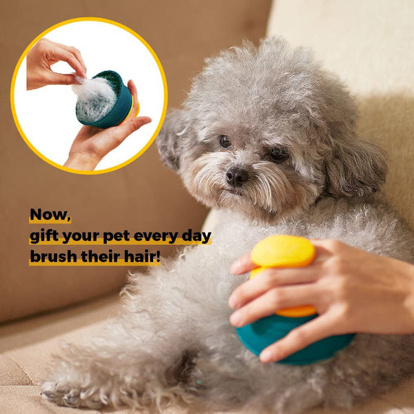 HKM-0700477 Double-Sided Combing Brush for Pets - Soft Silicone Hair Remover with Massage Effect