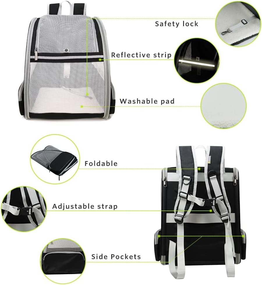 HKM-0702141 Innovative Backpack Carrier for Cats and Small Dogs - Comfortable, Breathable Design