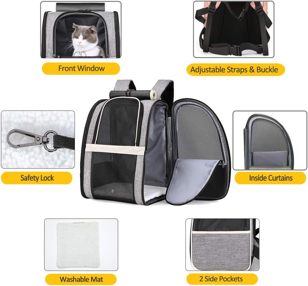 HKM-0702141 Innovative Backpack Carrier for Cats and Small Dogs - Comfortable, Breathable Design