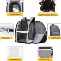 HKM-0702141 Innovative Backpack Carrier for Cats and Small Dogs - Comfortable, Breathable Design