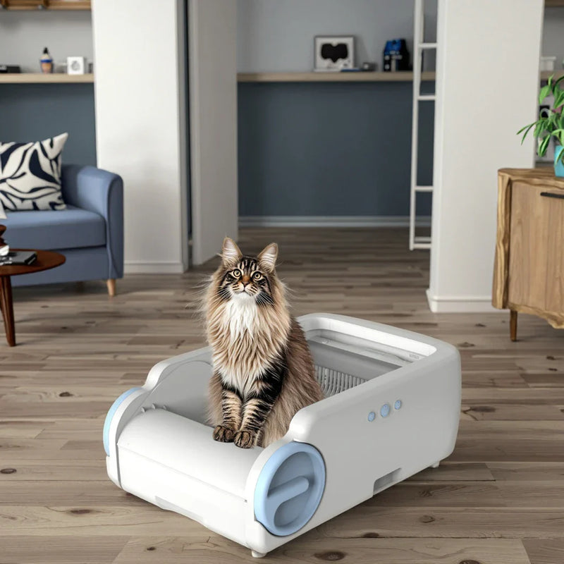 HKM-070227 Self-Cleaning Cat Litter Box with Large Capacity, Odor-Proof Design and Easy Clean Features