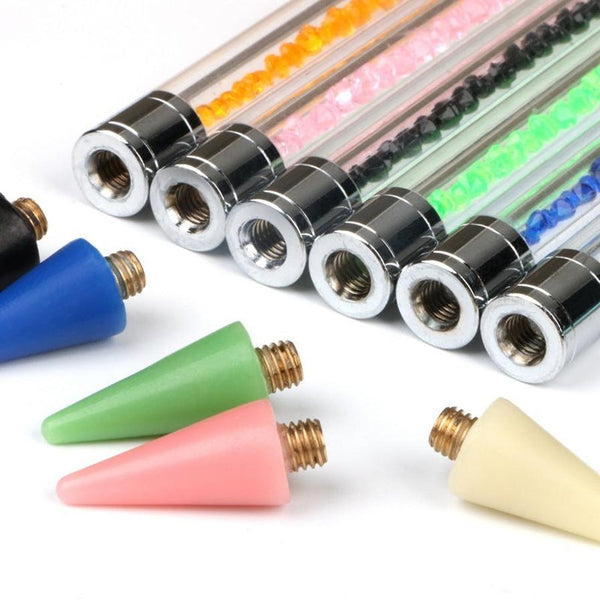 HKM-070419 Dual-Head Diamond Spot Drill Pen with Colorful Wax Heads for Easy Gem Application