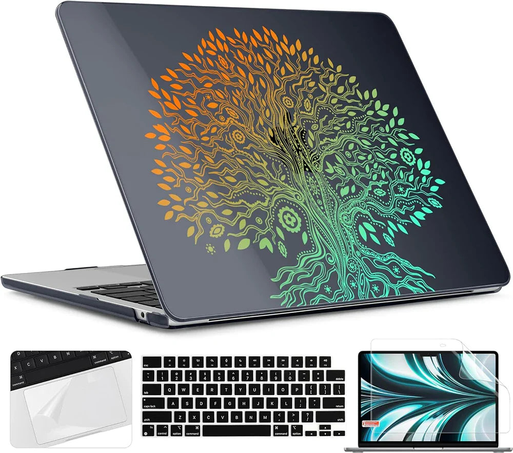 HKM-070483 Crystal Clear Transparent UV Printed Case for 15-Inch MacBook Air 2024 with M2 Chip
