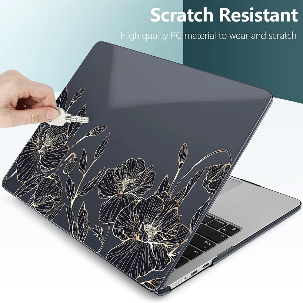 HKM-070483 Crystal Clear Transparent UV Printed Case for 15-Inch MacBook Air 2024 with M2 Chip
