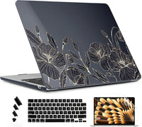 HKM-070483 Crystal Clear Transparent UV Printed Case for 15-Inch MacBook Air 2024 with M2 Chip