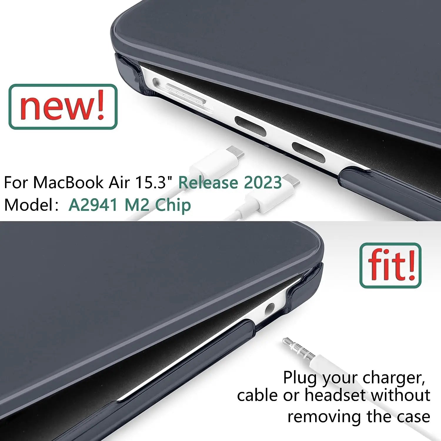 HKM-070483 Crystal Clear Transparent UV Printed Case for 15-Inch MacBook Air 2024 with M2 Chip