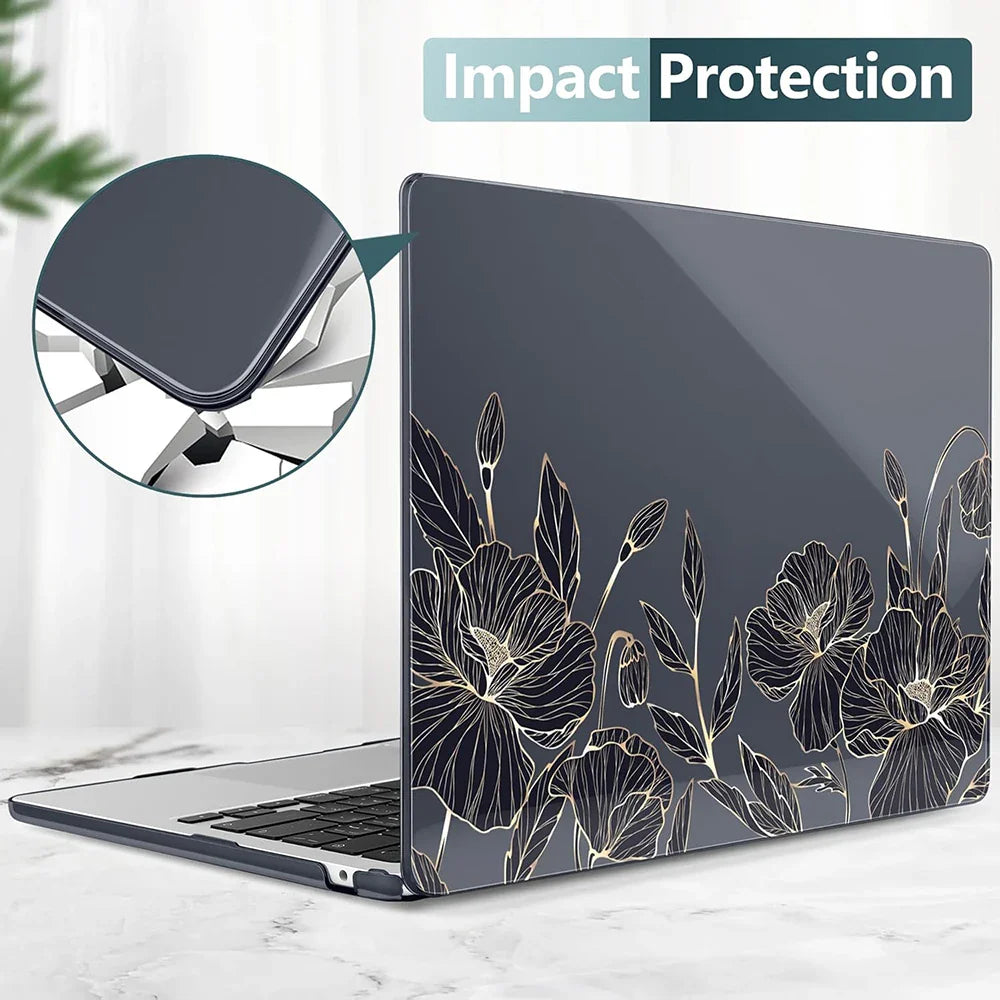 HKM-070483 Crystal Clear Transparent UV Printed Case for 15-Inch MacBook Air 2024 with M2 Chip