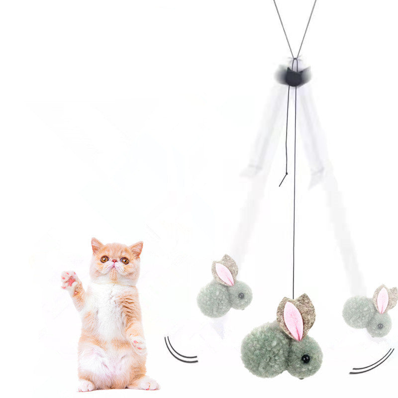 HKM-0705469 Elastic Automatic Cat and Rabbit Hanging Toy with Delicate Ball