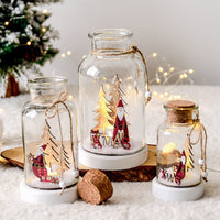 HKM-070547 Snow Bottle Wish Bottle - Northern European Style Glass Tabletop Ornament for Christmas Decor