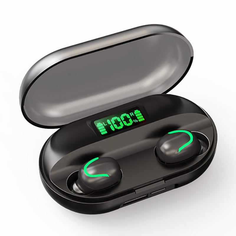 HKM-070675 Bluetooth 5.0 Wireless Stereo Headset with LED Digital Display and Voice Control