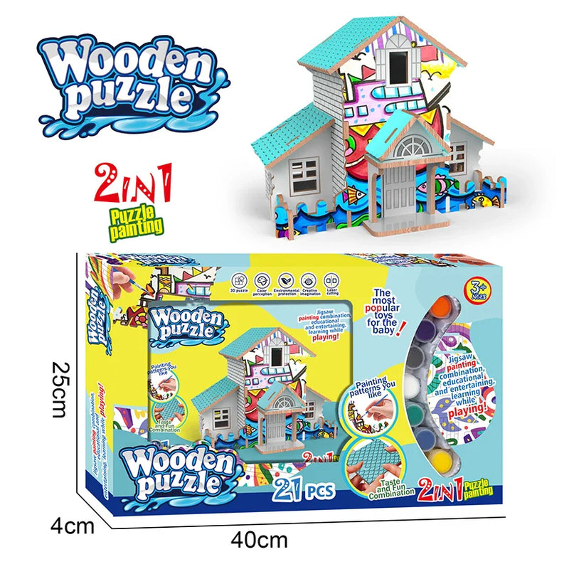 HKM-070739 Educational Wooden Puzzle Set – EN71 & ASTM Certified Learning Toy for Kids, Unisex