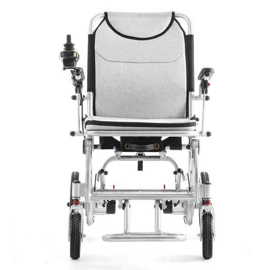 HKM-070803 Lightweight Electric Wheelchair for Travel with Removable Lithium Battery, 250W Dual Motor, Compact Design