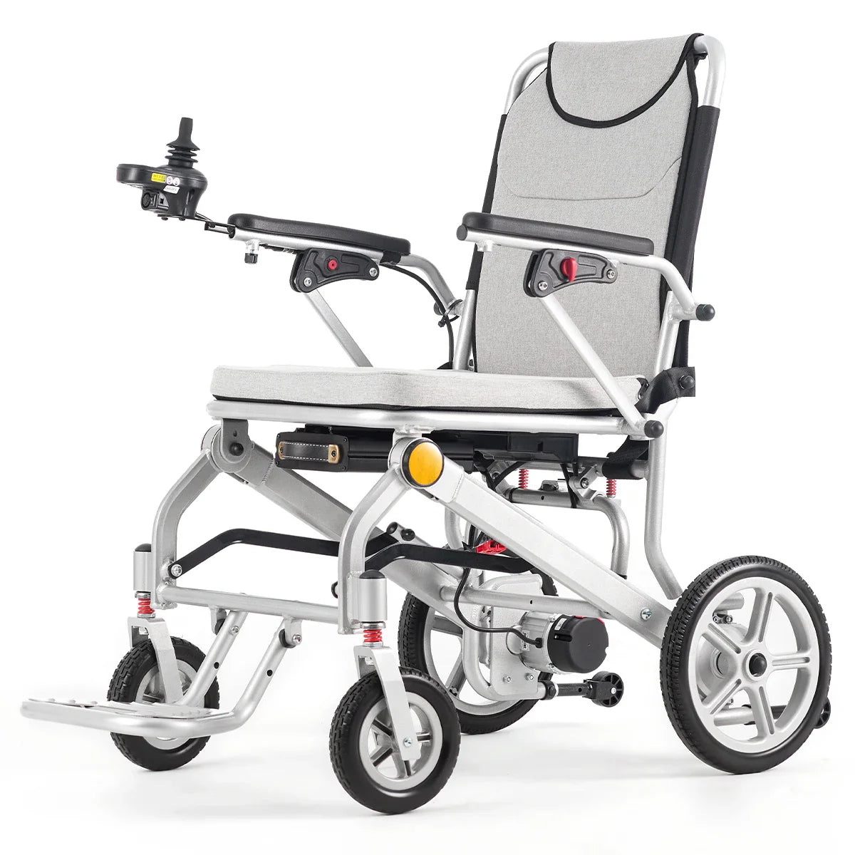 HKM-070803 Lightweight Electric Wheelchair for Travel with Removable Lithium Battery, 250W Dual Motor, Compact Design