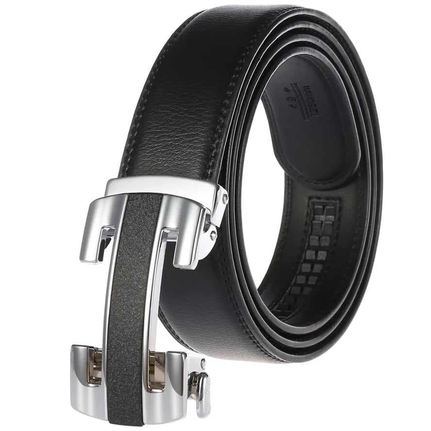 HKM-070803 Luxury Genuine Leather Men's Automatic Buckle Belt