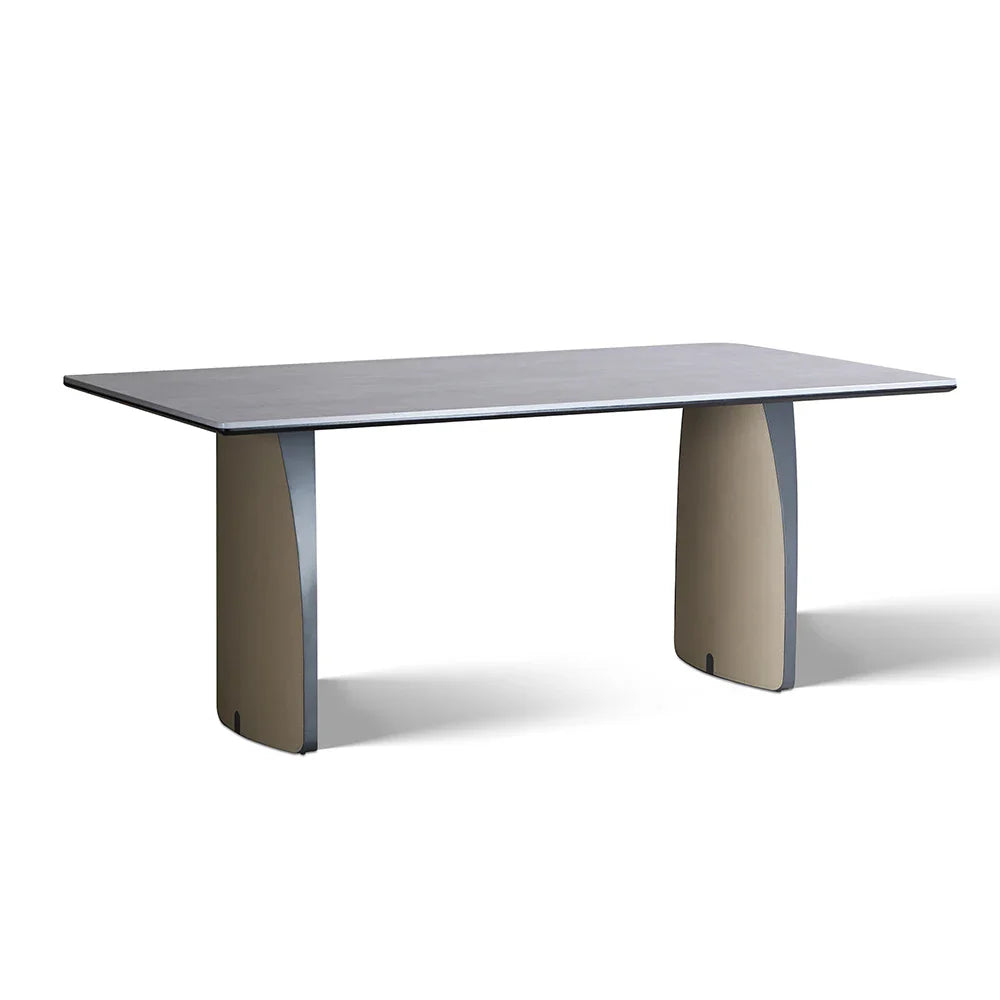 HKM-070803 Modern Nordic Extending Dining Table with Golden Stainless Steel Frame and Tempered Glass Top