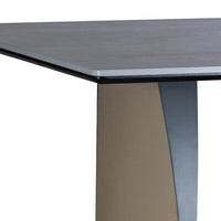 HKM-070803 Modern Nordic Extending Dining Table with Golden Stainless Steel Frame and Tempered Glass Top