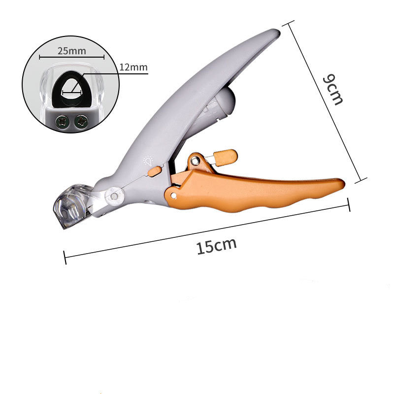 HKM-0708413 LED Light Pet Nail Clippers with Magnifying Glass and Wavy Handle