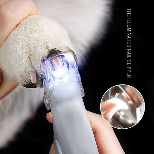 HKM-0708413 LED Light Pet Nail Clippers with Magnifying Glass and Wavy Handle