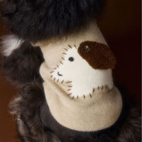HKM-0709181 Schnauzer Teddy Bichon Cozy Sleeveless Wool Sweater Vest in Red and Beige