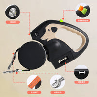 HKM-0710205 Double-Ended Automatic Retractable Leash for Two Pets, Durable ABS Design in Multiple Colors