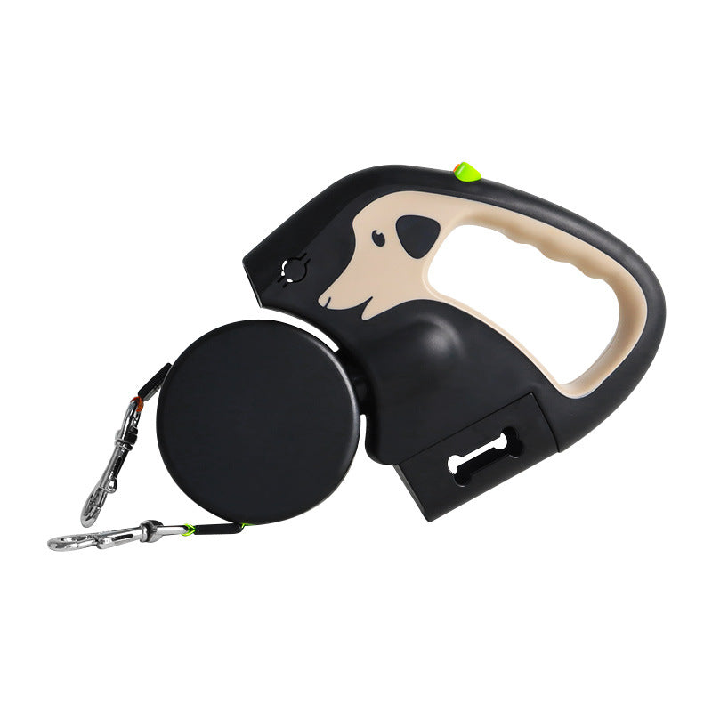 HKM-0710205 Double-Ended Automatic Retractable Leash for Two Pets, Durable ABS Design in Multiple Colors