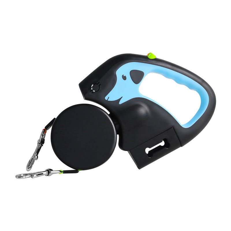 HKM-0710205 Double-Ended Automatic Retractable Leash for Two Pets, Durable ABS Design in Multiple Colors