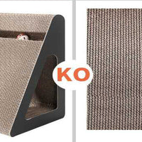HKM-0710589 Triangle Cat Scratch Board - Corrugated Paper Claw Sharpener in Minimalist Black Design