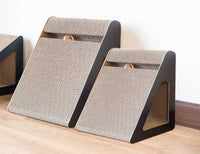 HKM-0710589 Triangle Cat Scratch Board - Corrugated Paper Claw Sharpener in Minimalist Black Design