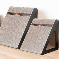 HKM-0710589 Triangle Cat Scratch Board - Corrugated Paper Claw Sharpener in Minimalist Black Design
