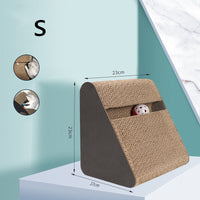 HKM-0710589 Triangle Cat Scratch Board - Corrugated Paper Claw Sharpener in Minimalist Black Design