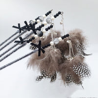 HKM-0711229 Plush Funny Cat Toy with Dot Drop Feather Design