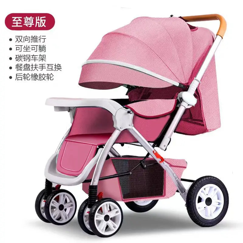 HKM-071123 Foldable Multifunctional Baby Stroller with Adjustable Canopy and Compact Design