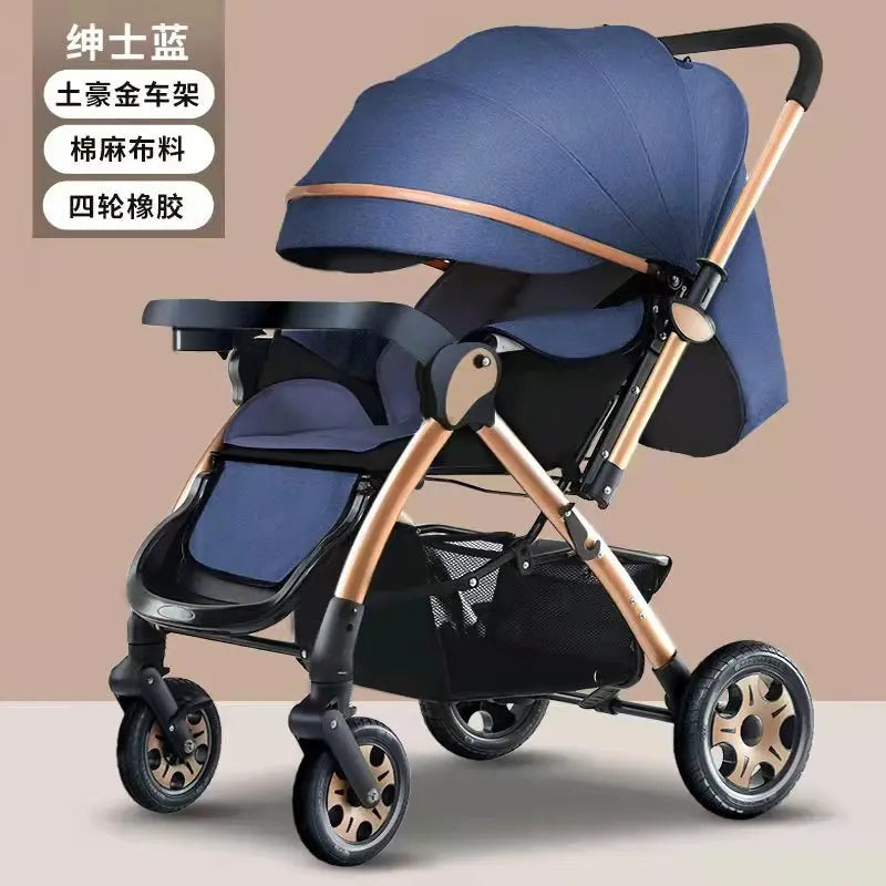 HKM-071123 Foldable Multifunctional Baby Stroller with Adjustable Canopy and Compact Design