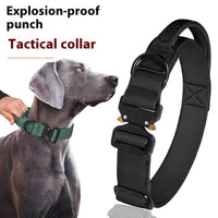 HKM-0712381 Nylon Tactical Pet Collar with Release Buckle for Outdoor Use - Variety of Colors Available