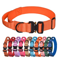 HKM-0712381 Nylon Tactical Pet Collar with Release Buckle for Outdoor Use - Variety of Colors Available