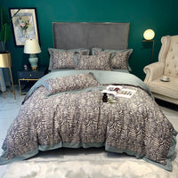 HKM-071251 Long-Staple Cotton Digital Printed Bedding Set - Four Pieces in Pink Floral Design