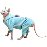 HKM-0712765 Cozy Fleece Hooded Jacket for Pets - Four-Legged Winter Wear in Mint Blue and Gem Pink