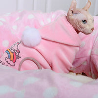 HKM-0712765 Cozy Fleece Hooded Jacket for Pets - Four-Legged Winter Wear in Mint Blue and Gem Pink