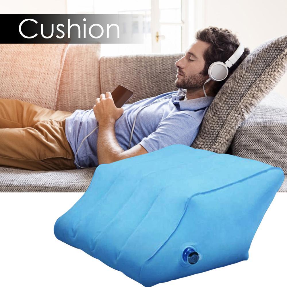 HKM-071315 Leg Lift Pillow in Blue - Ultra-Luxurious Egyptian Cotton with 300 Thread Count - 10x16x20 Inches