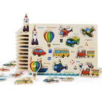 HKM-071379 Colorful Educational Wooden Jigsaw 3D Puzzle for Children, 30x23 cm, Suitable for Ages 3+