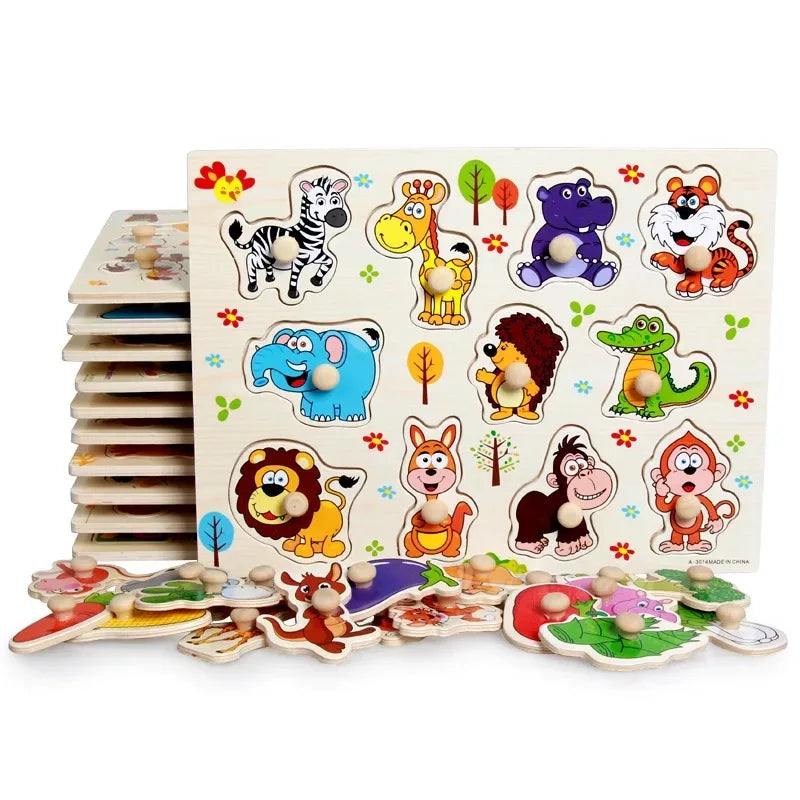 HKM-071379 Colorful Educational Wooden Jigsaw 3D Puzzle for Children, 30x23 cm, Suitable for Ages 3+