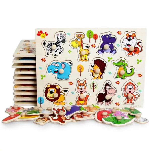HKM-071379 Colorful Educational Wooden Jigsaw 3D Puzzle for Children, 30x23 cm, Suitable for Ages 3+
