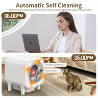HKM-071379 Smart Automatic Cat Litter Box with Extra-Large 75L Capacity and Infrared Sensors for Easy Cleaning
