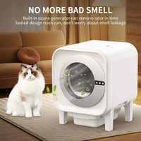HKM-071379 Smart Automatic Cat Litter Box with Extra-Large 75L Capacity and Infrared Sensors for Easy Cleaning