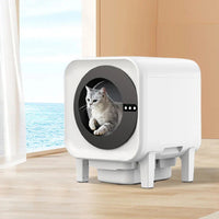 HKM-071379 Smart Automatic Cat Litter Box with Extra-Large 75L Capacity and Infrared Sensors for Easy Cleaning
